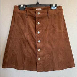Mossimo Supply Co. | Faux Suede Button Up Skirt | BROWN - SMALL